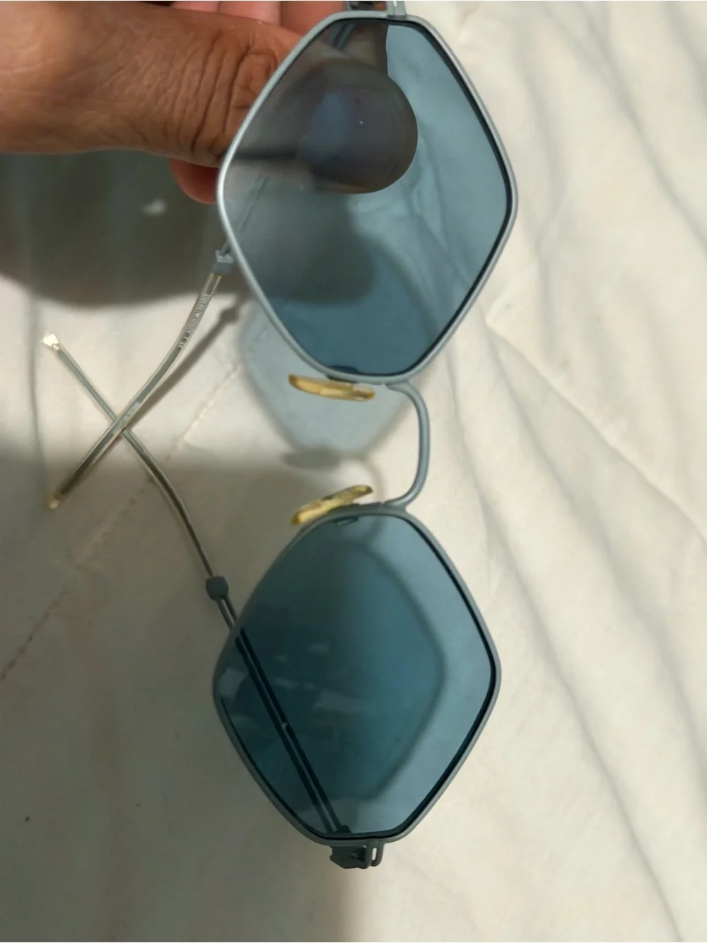 Emporio Armani Light Blue Lens Geometric Sunglasses